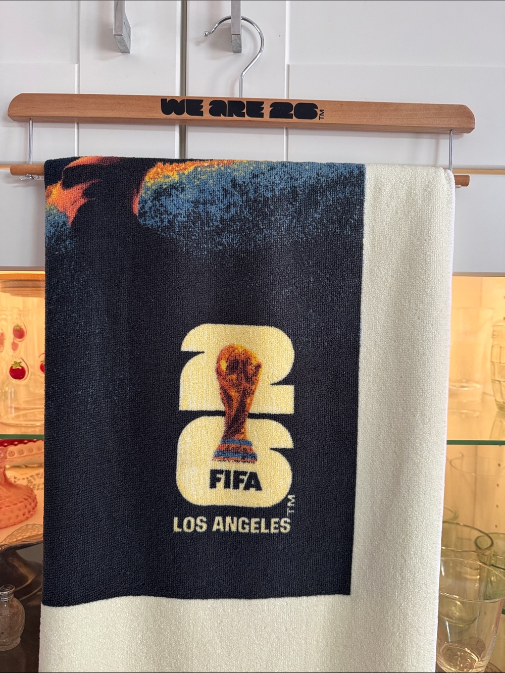 FIFA Los Angeles 2026 Commemorative Bath Towel - Black & Cream